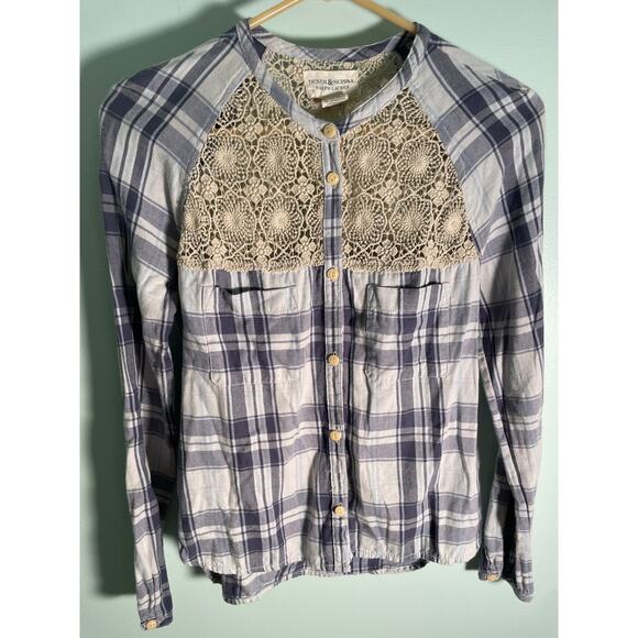 Denim & Supply Ralph Lauren Button Up Plaid Lace XS - Picture 1 of 5
